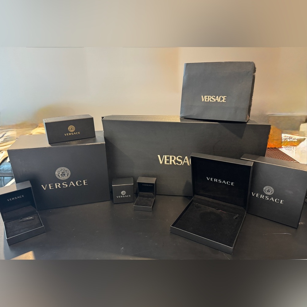 Empty Versace boxes